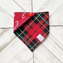 Load image into Gallery viewer, Holiday Plaid Pet Bandana