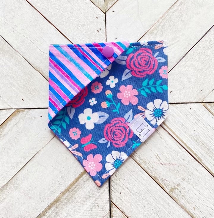 Blue Florals Pet Bandana
