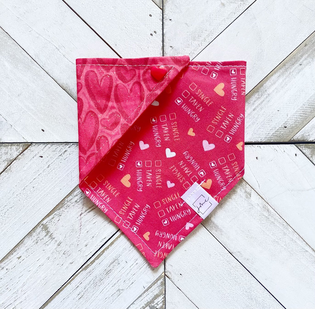 Single, Taken, Hungry Pet Bandana