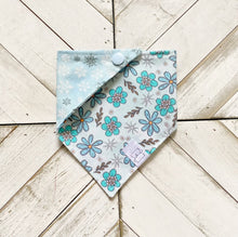 Load image into Gallery viewer, Frosty Flowers Pet Bandana
