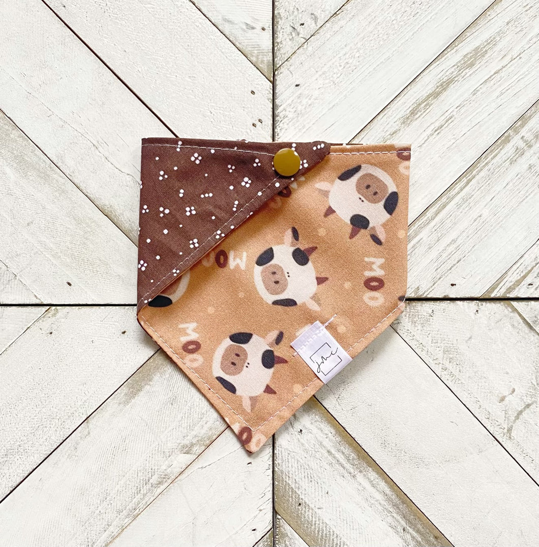 Chocolate Cow Pet Bandana