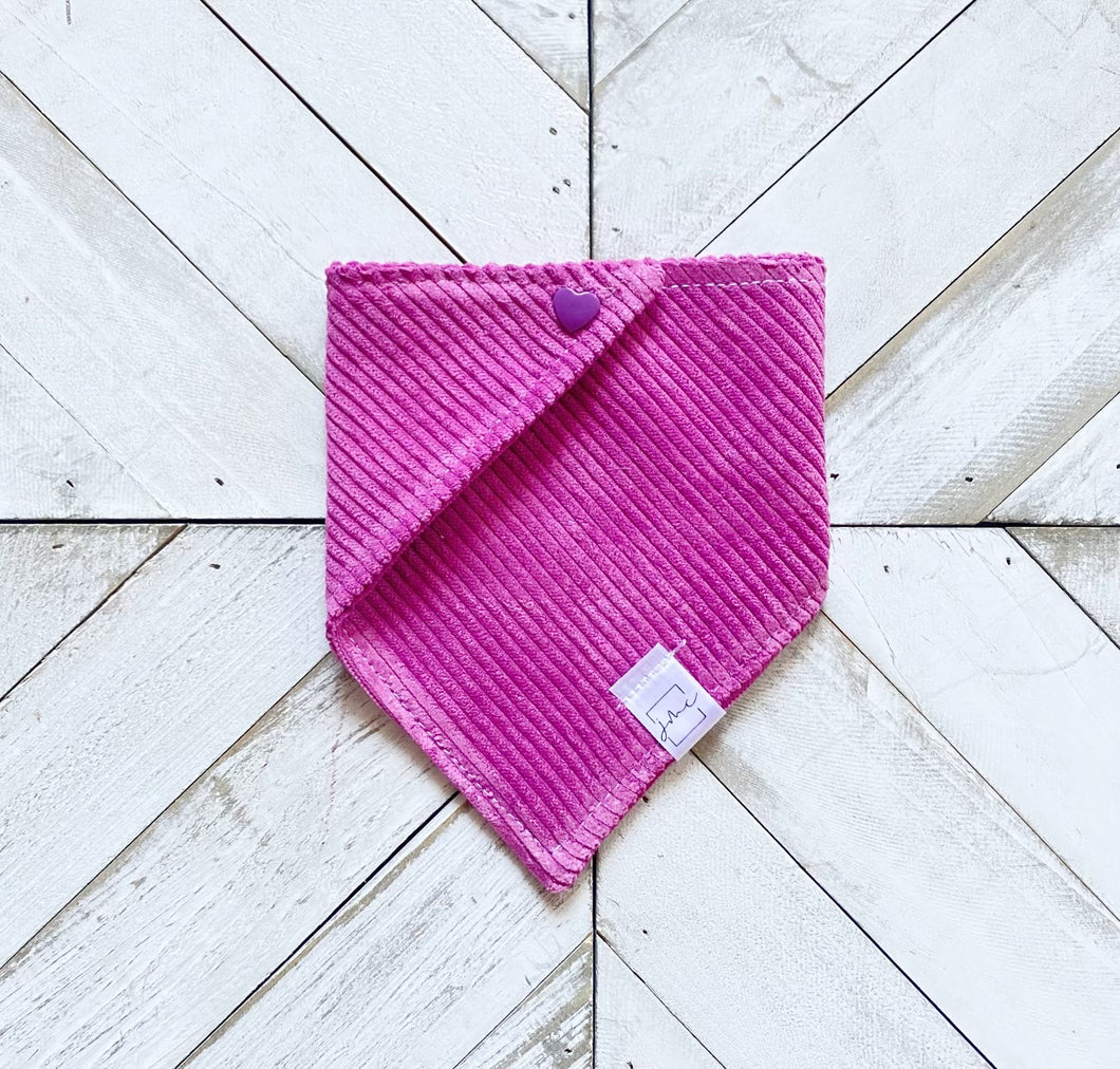 Magenta Corduroy Pet Bandana