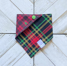 Load image into Gallery viewer, Christmas Plaid Pet Bandana
