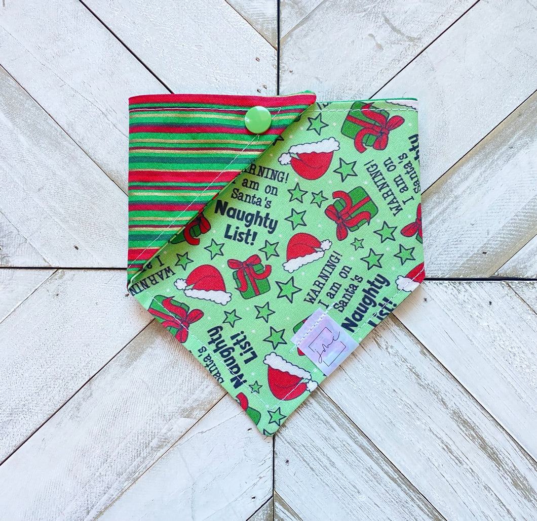 On The Naughty List Pet Bandana