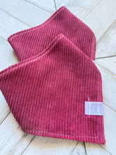 Load image into Gallery viewer, Burgundy Corduroy Pet Bandana
