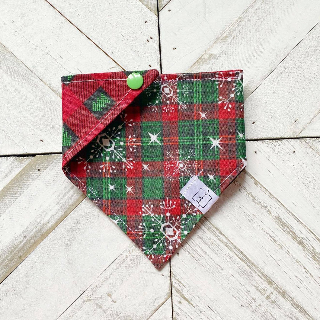 Snowfall Plaid Pet Bandana